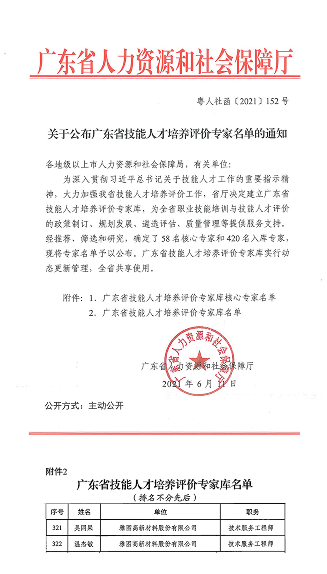 雅图高新两位技术培训专家成功入选“广东省技能人才培养评价专家库”