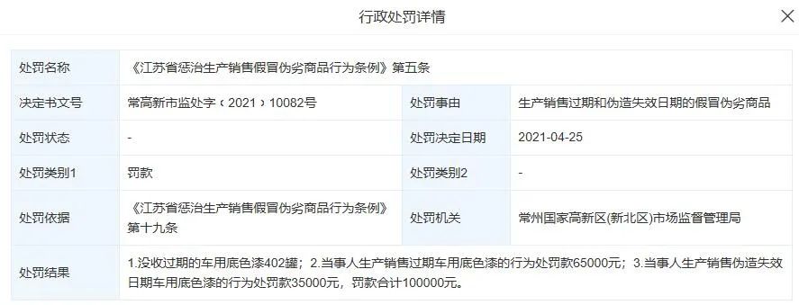 阿克苏在华子公司因销售过期假冒伪劣商品被罚10万元